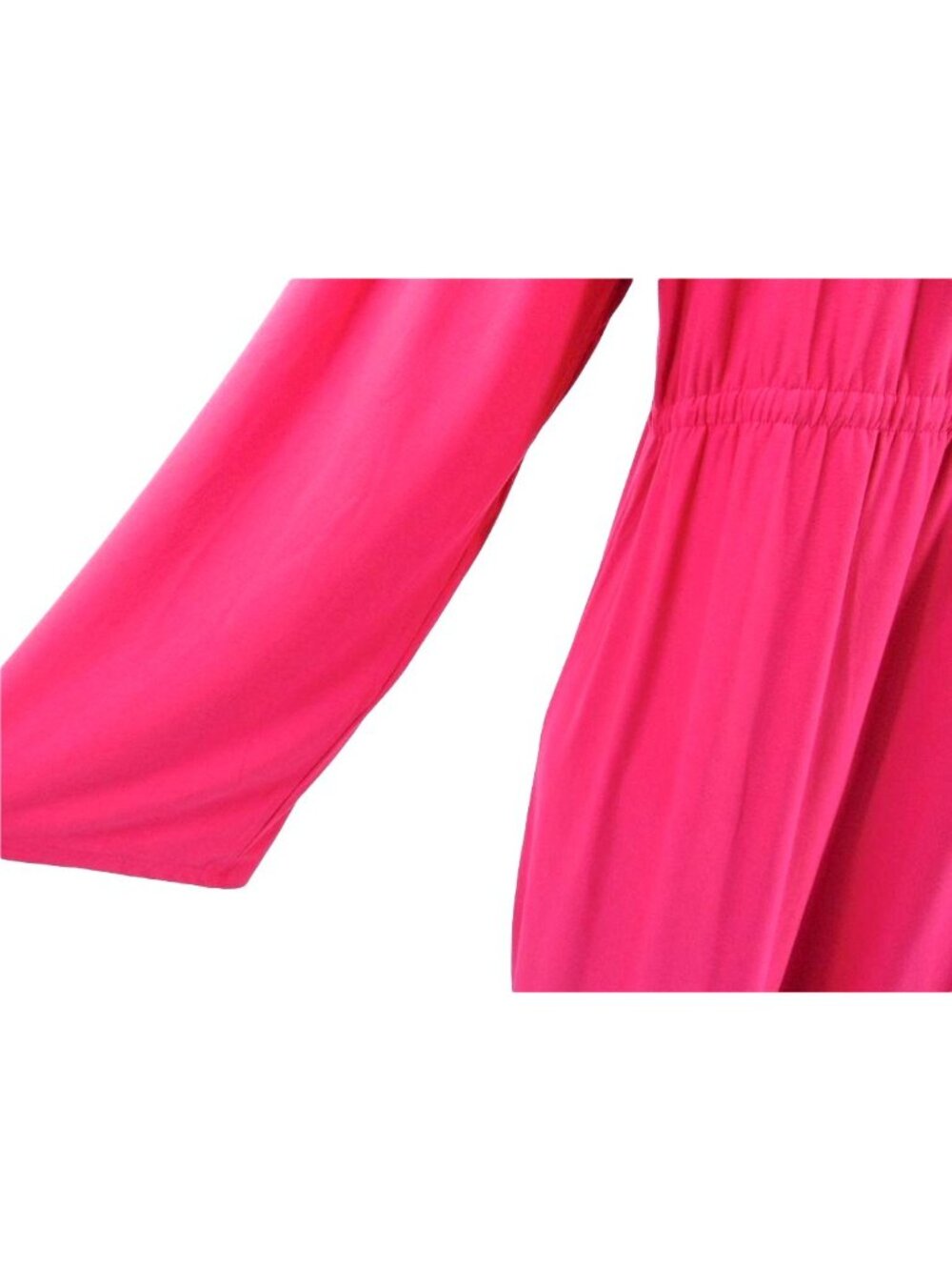 Soma Womans Pink Size L Long Sleeve V Neck  Dress Drawstring Waist Button Tab - Picture 10 of 14